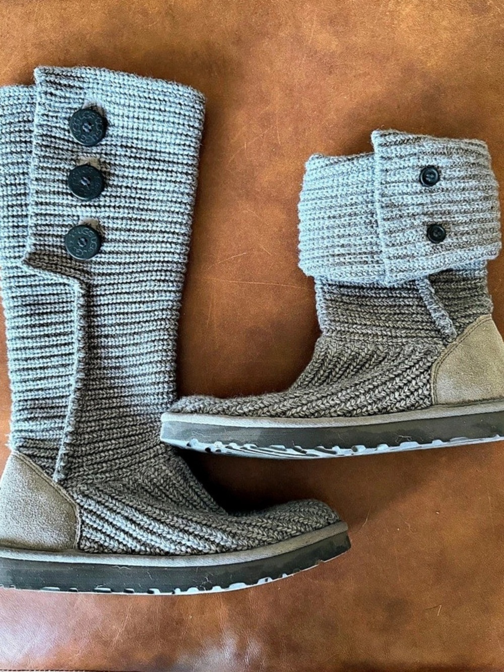 UGG Cardy Knit Boot Gray US 10